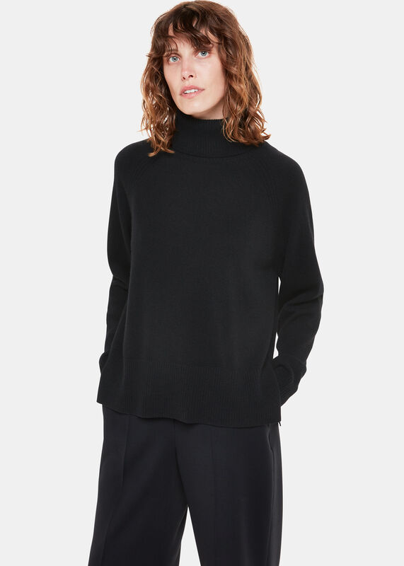 Black Cashmere Turtleneck Sweater