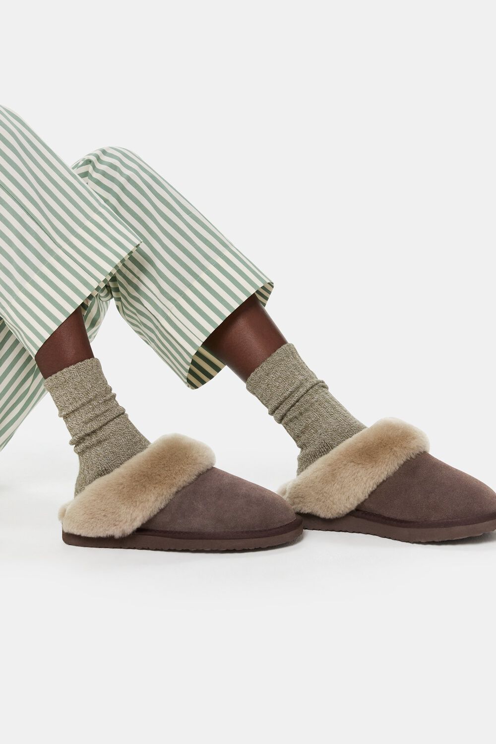 Taupe Emilia Cuff Slipper