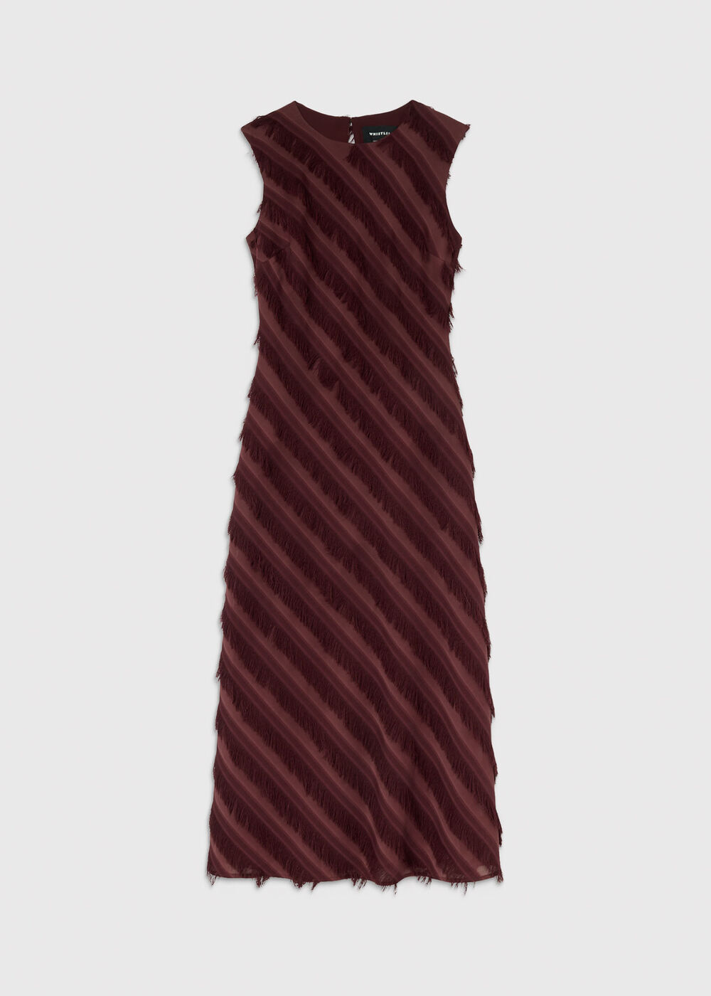 Diagonal Fringe Textured Dress