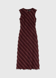 Diagonal Fringe Textured Dress