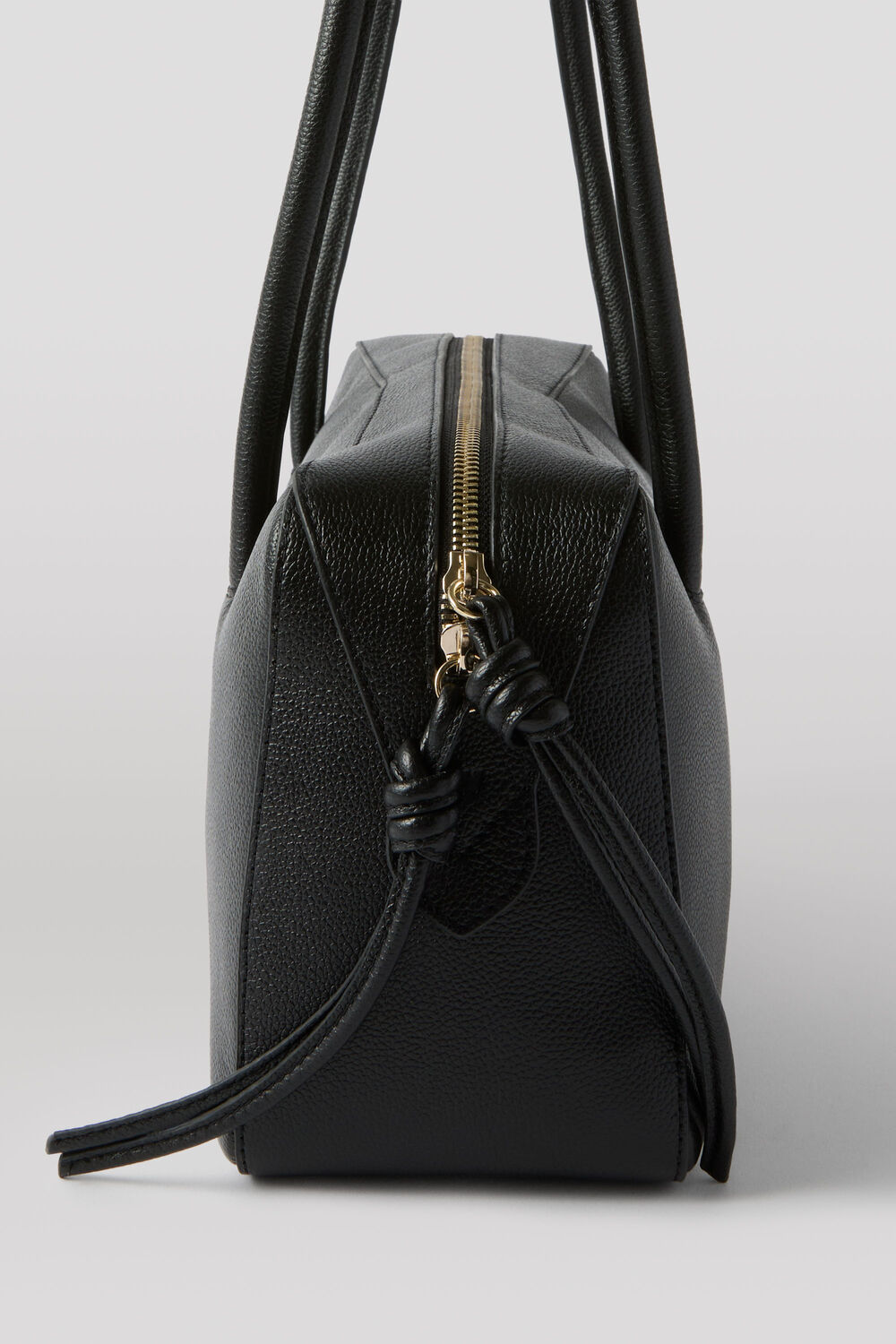 Black Leather Bowling Bag