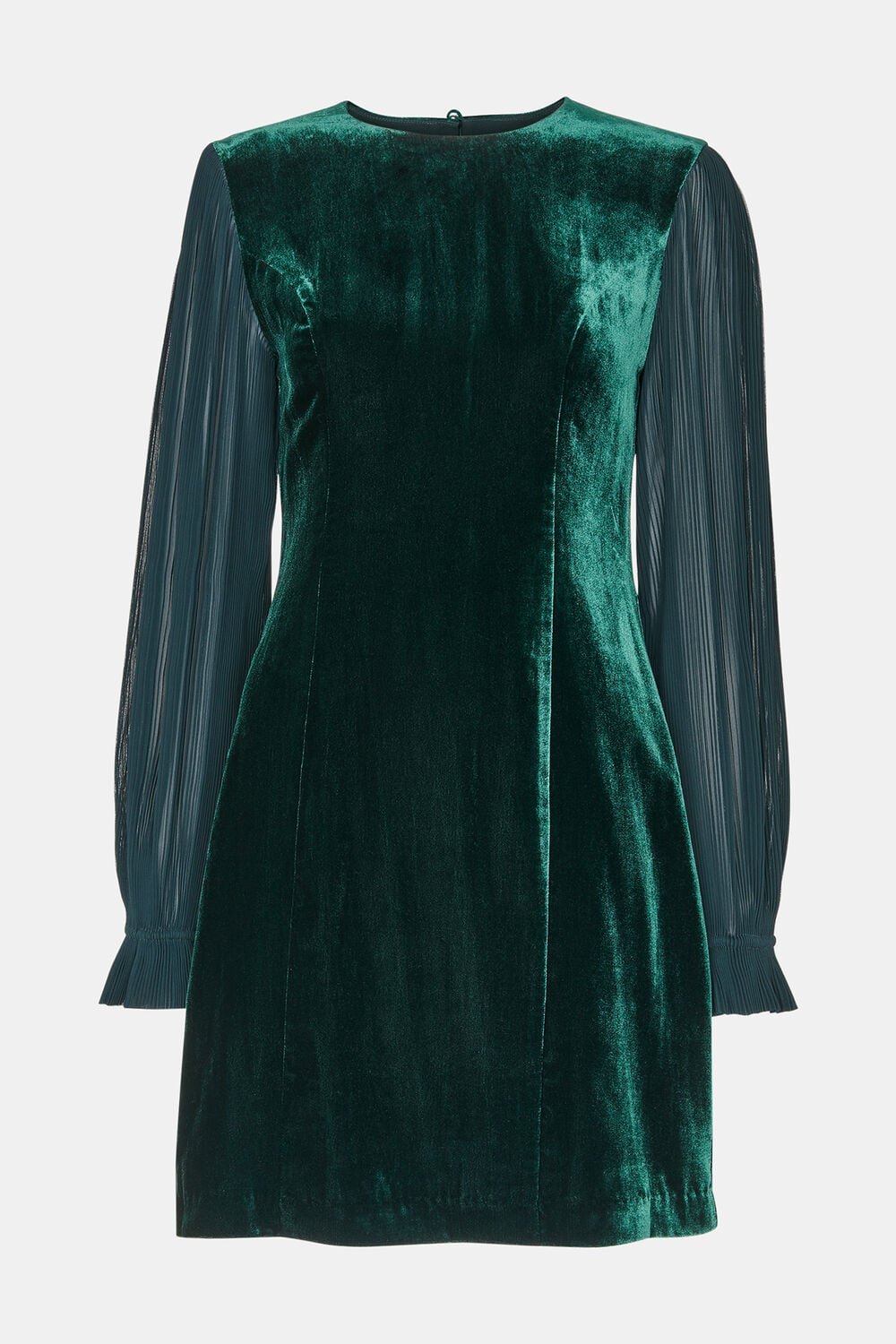 Velvet Pleated Sleeve Dress