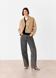 Short Cotton Trench Jacket