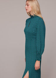 Star Check Print Midi Dress