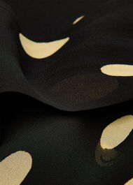 Abstract Spot Tie Neck Blouse