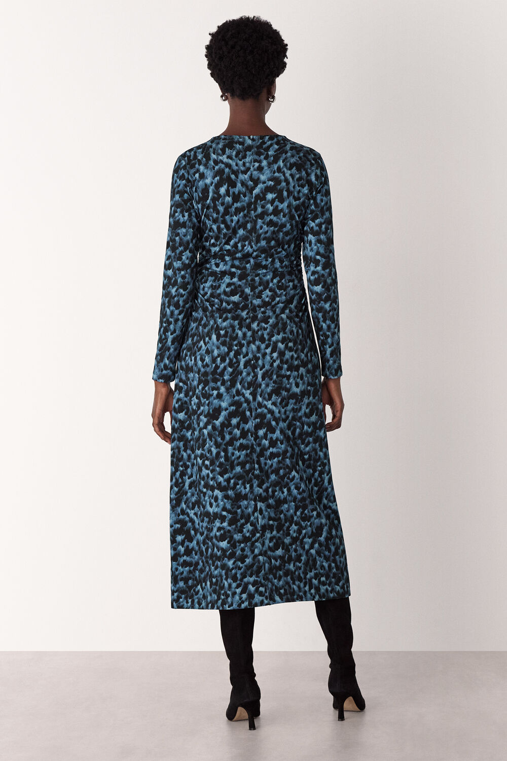 Animal Jersey Ruched Dress