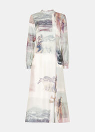 Wild Horse Print Silk Dress