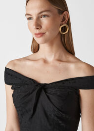 Animal Jacquard Jumpsuit Black