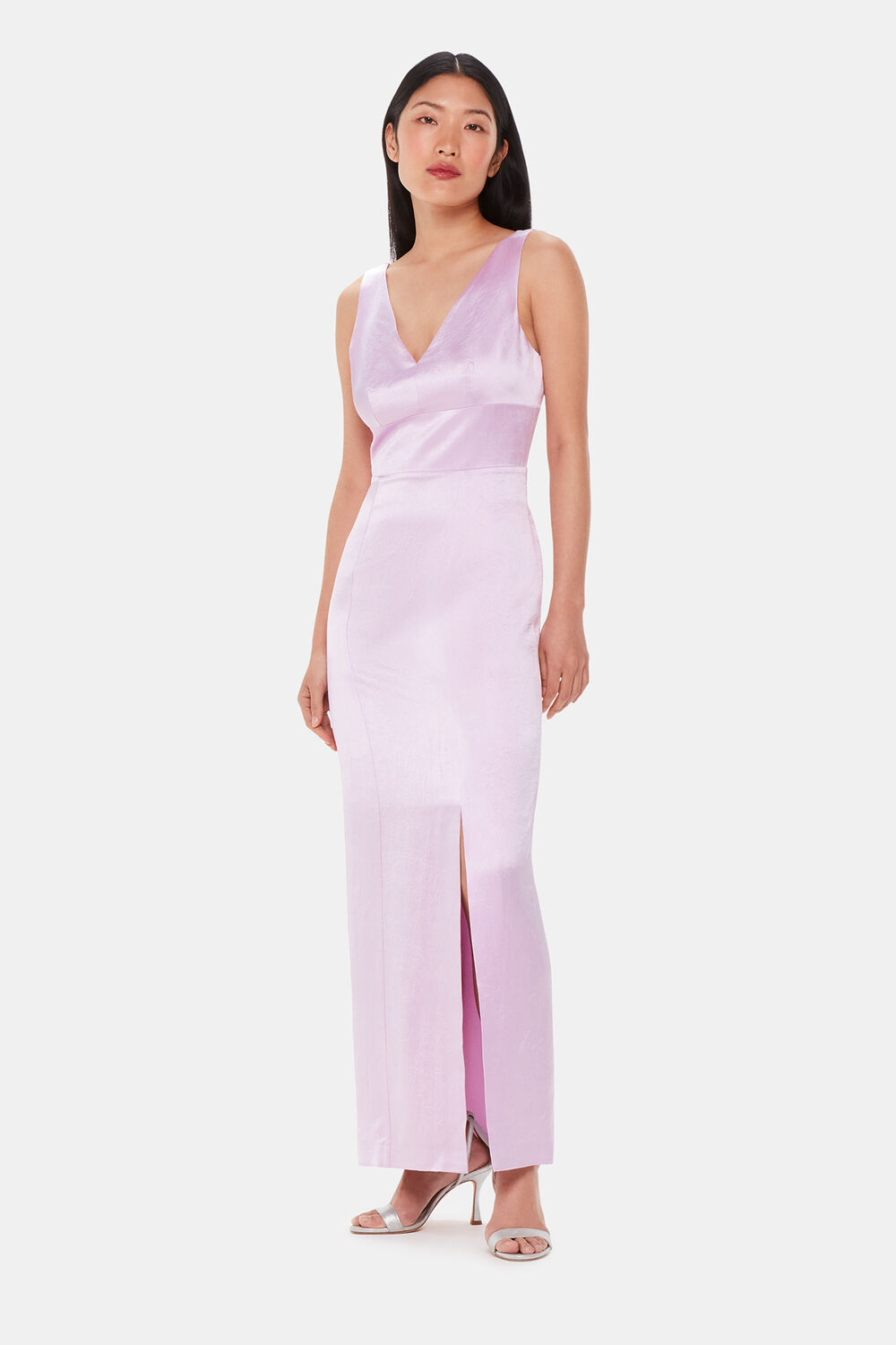 Lilac Charlotte Satin Maxi Dress
