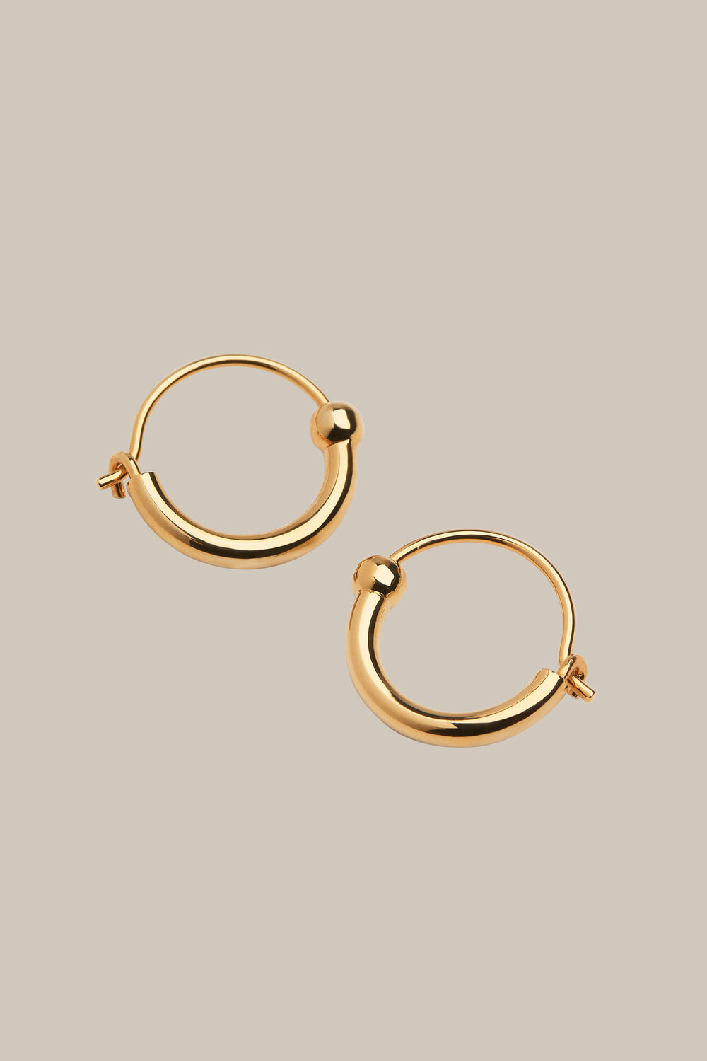 Gold Mini Sphere Half Hoop Earring
