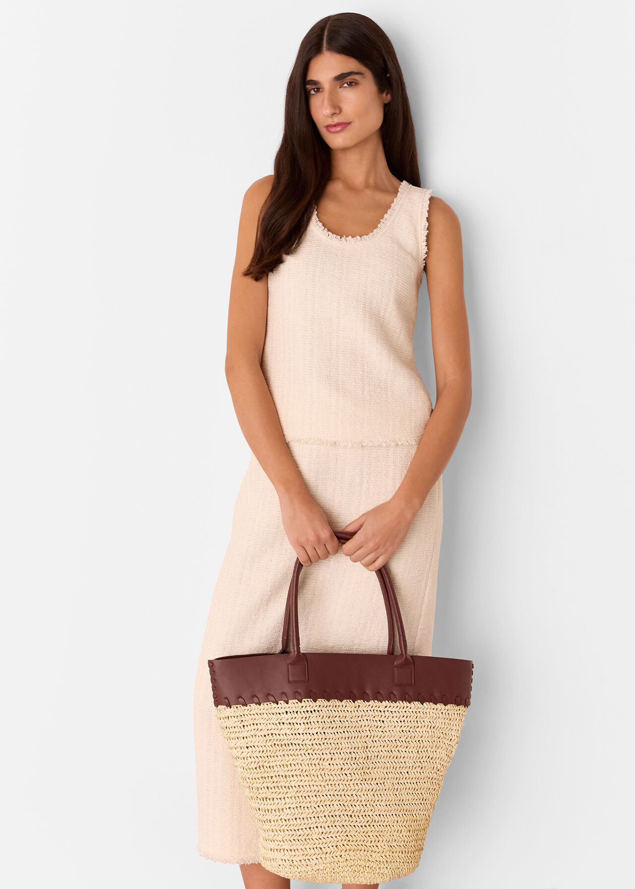 Ruhi Collar Straw Tote
