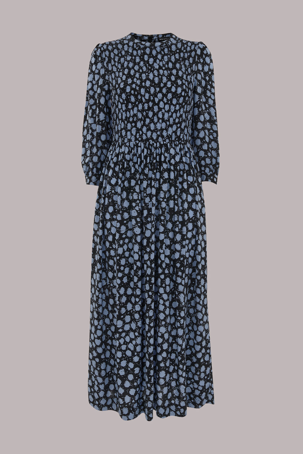 Dalmatian Shirred Midi Dress