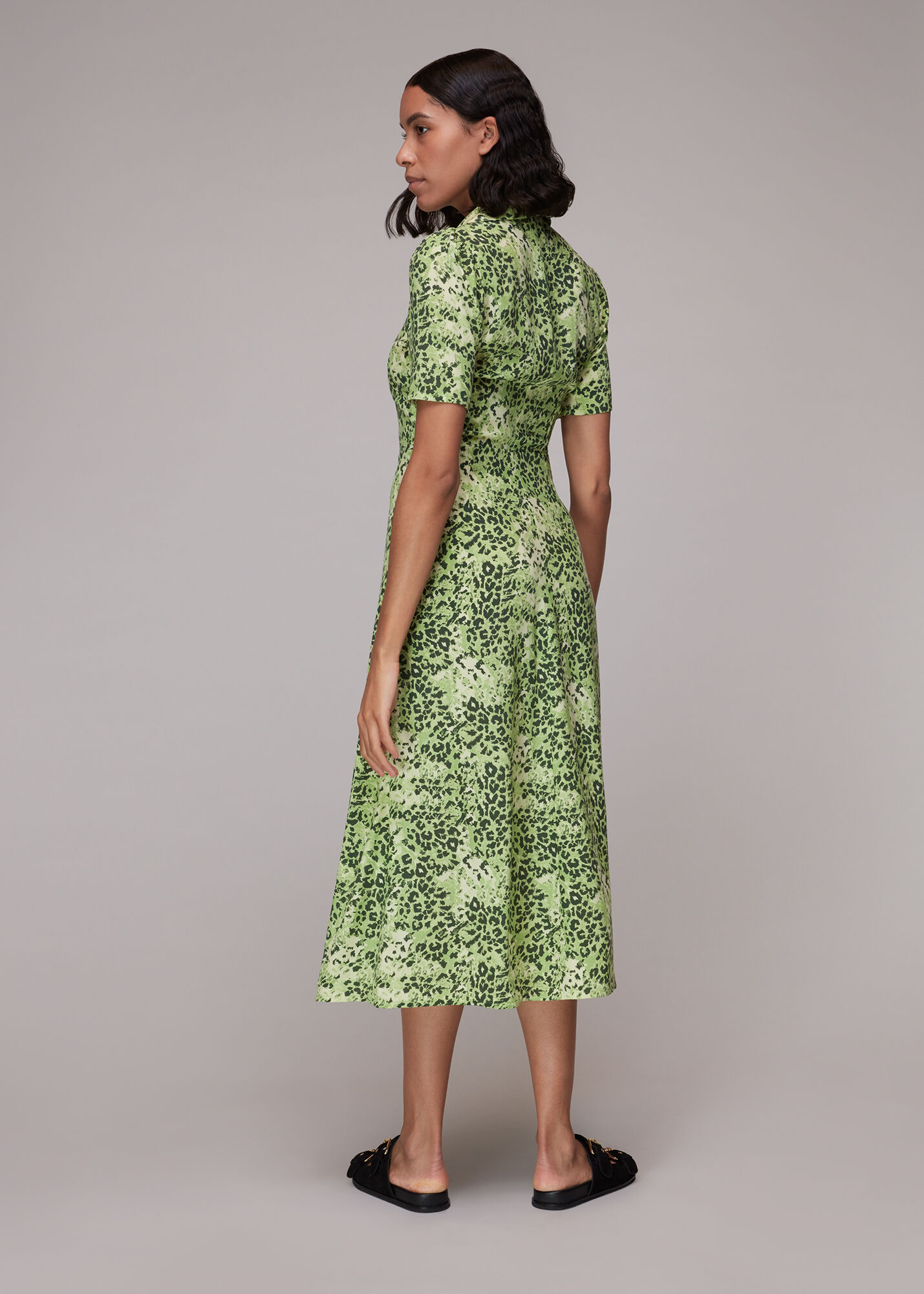 Warehouse spot midi dress top