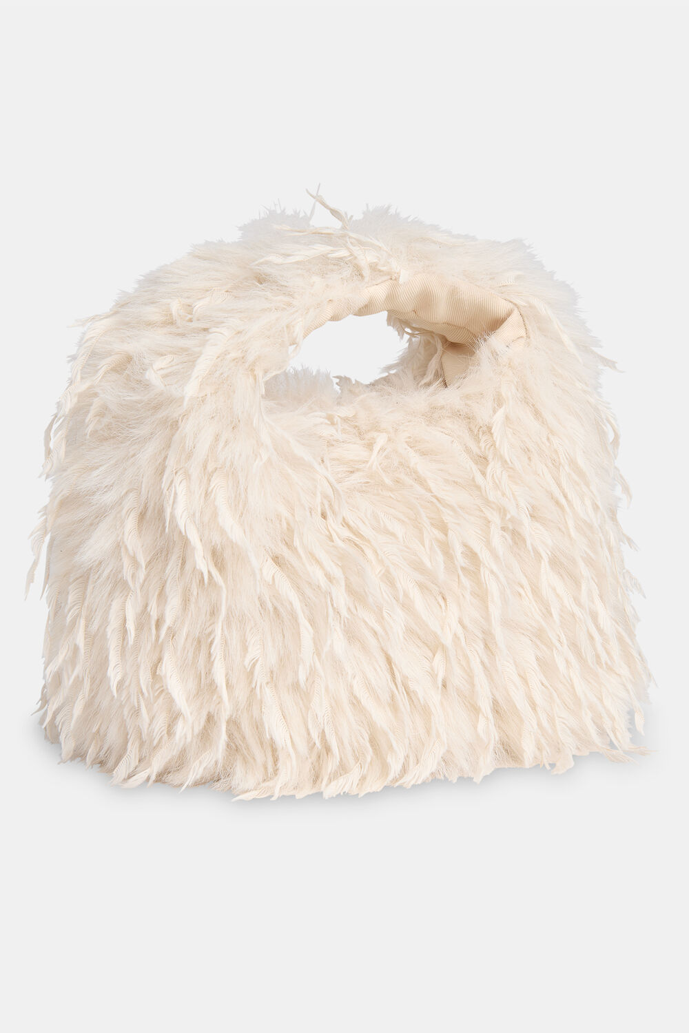 Taupe Luz Faux Feather Mini Bag