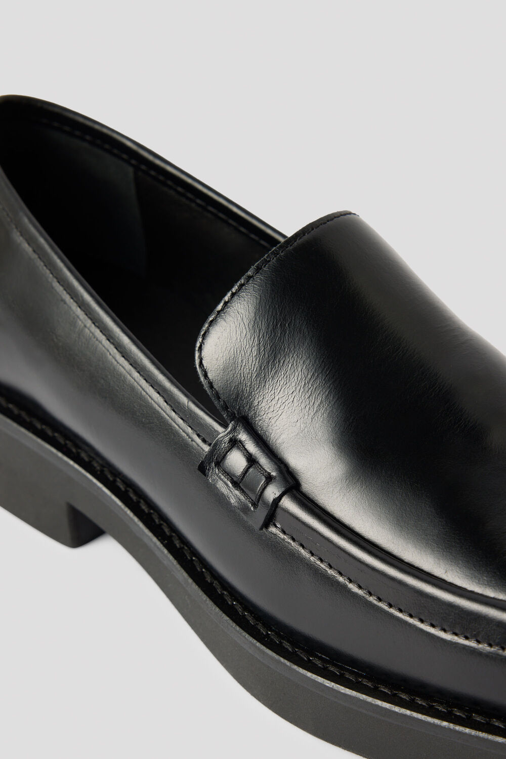 Square Toe Leather Loafer