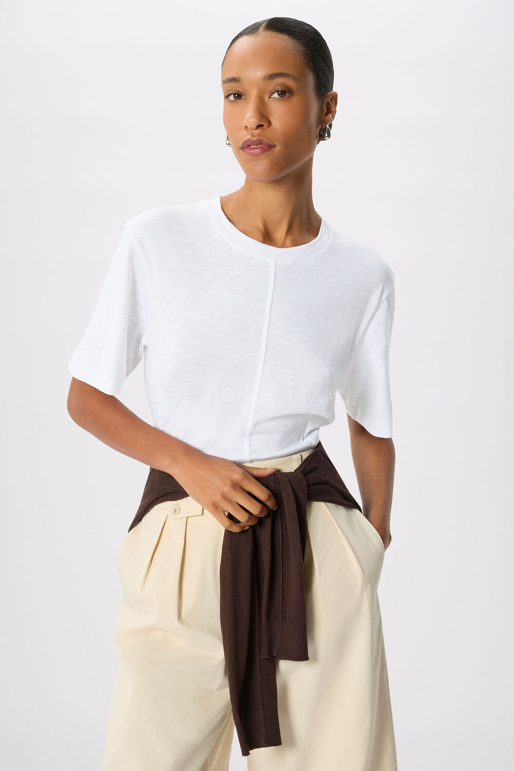 White Seam Front Detail Tee