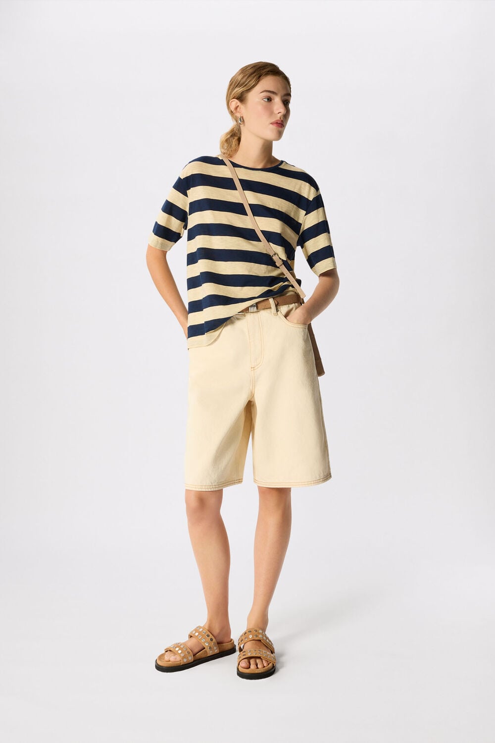 Navy Wide Stripe Tee