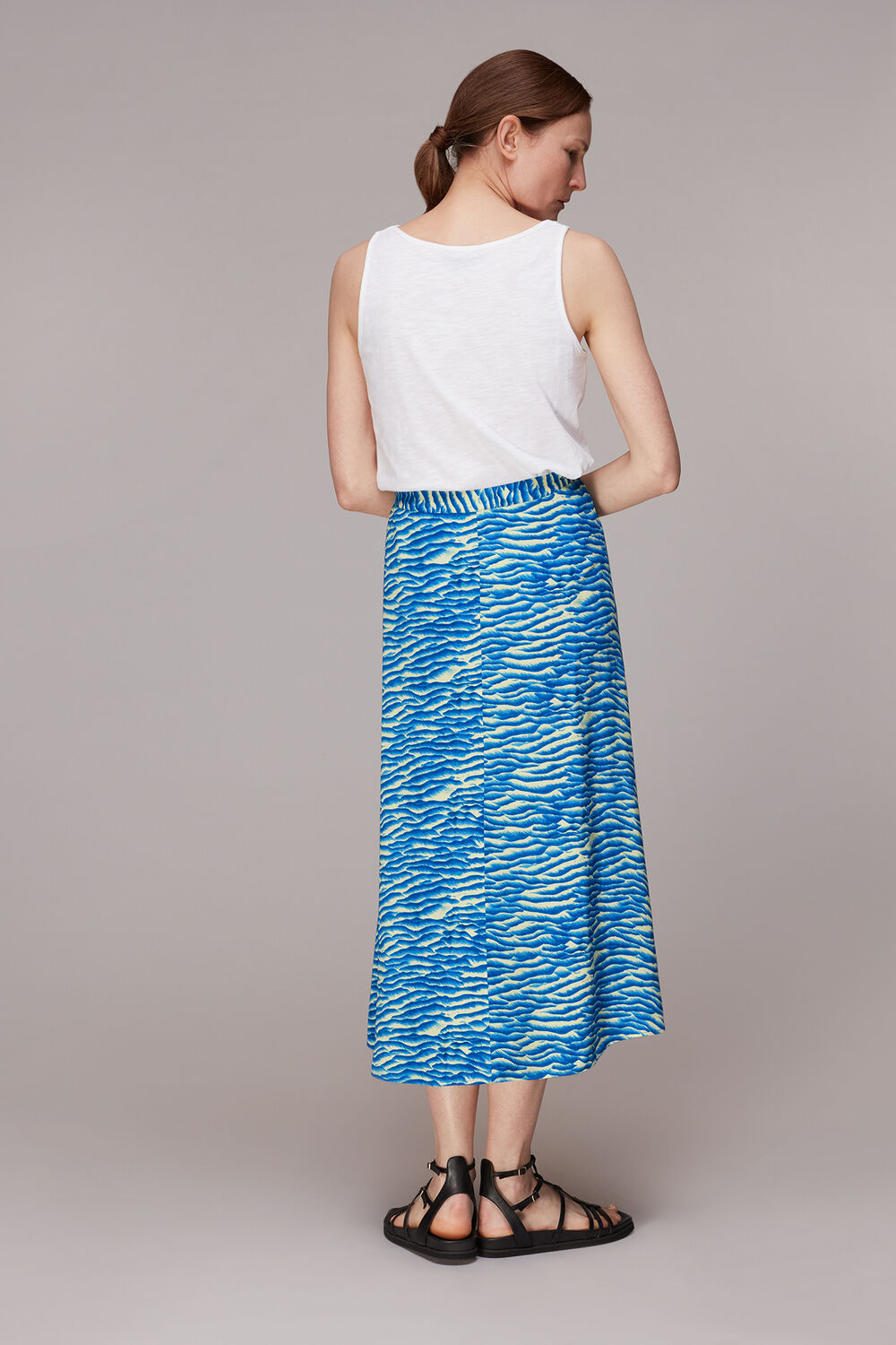 Blue Seafoam Button Front Skirt