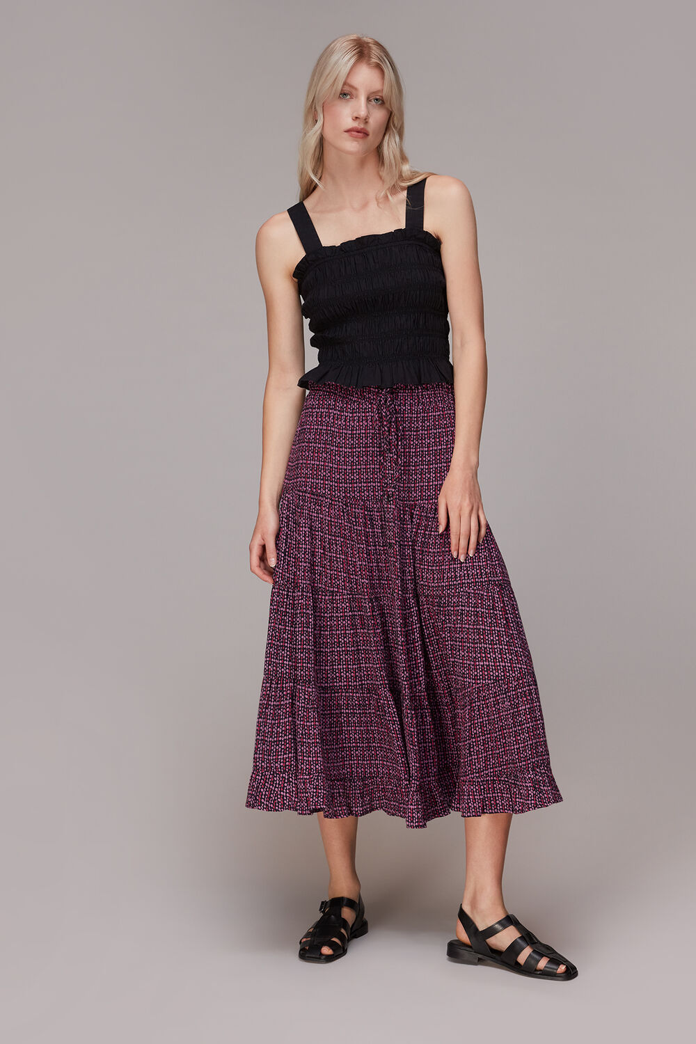 Twist Dot Print Skirt