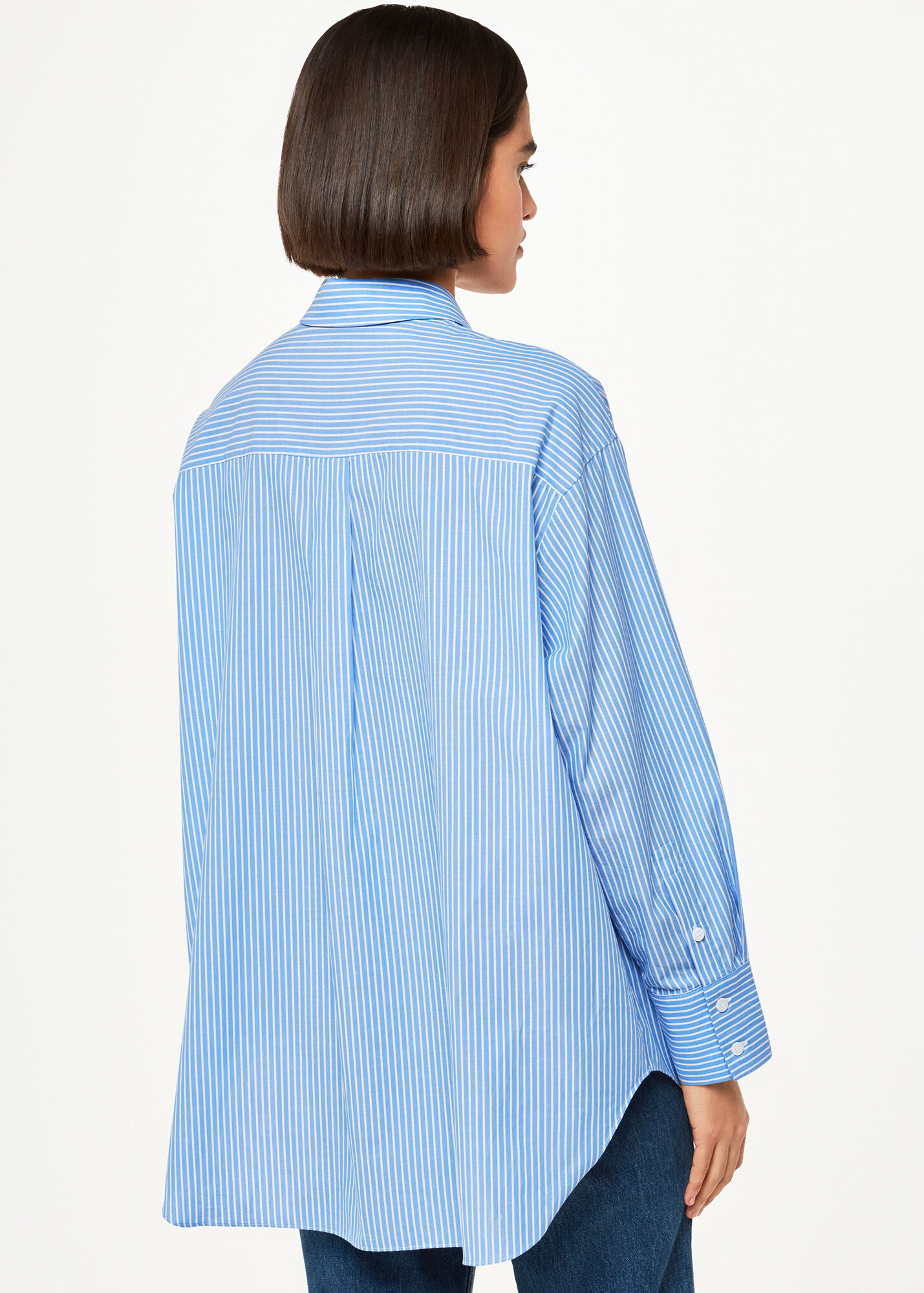Blue & White Oversized Striped Shirt | Shop Now at Whistles