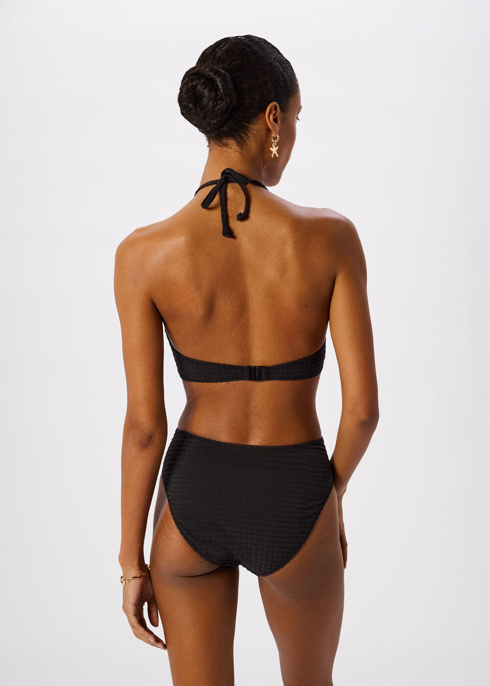 Textured Gingham Bikini Bottom