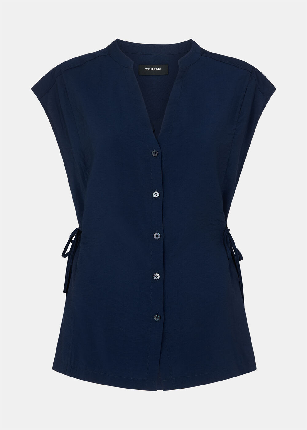 Button Down Tie Side Shirt