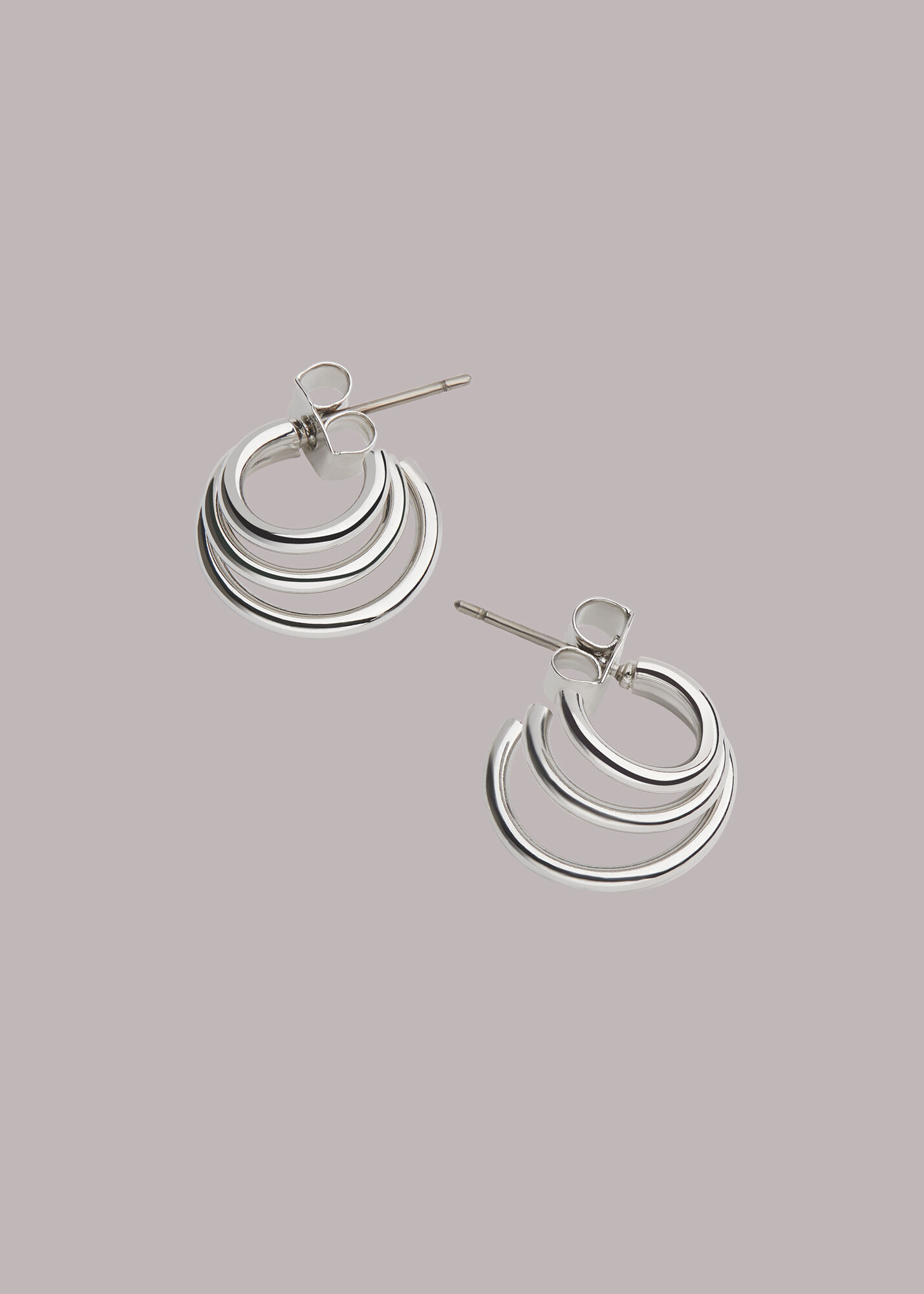 Triple hoop cheap earrings sterling silver