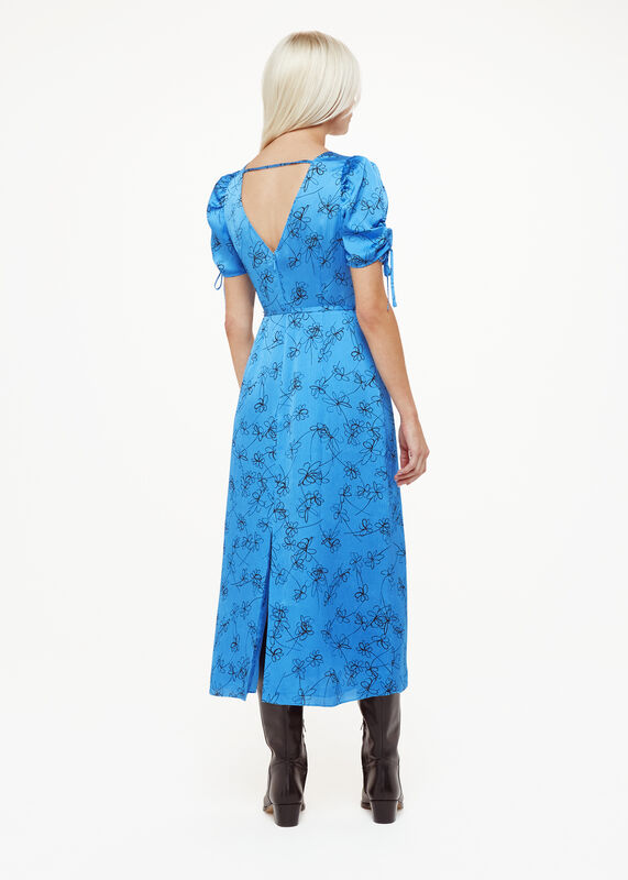 Blue Petite Aurelie Scribble Daisy Dress