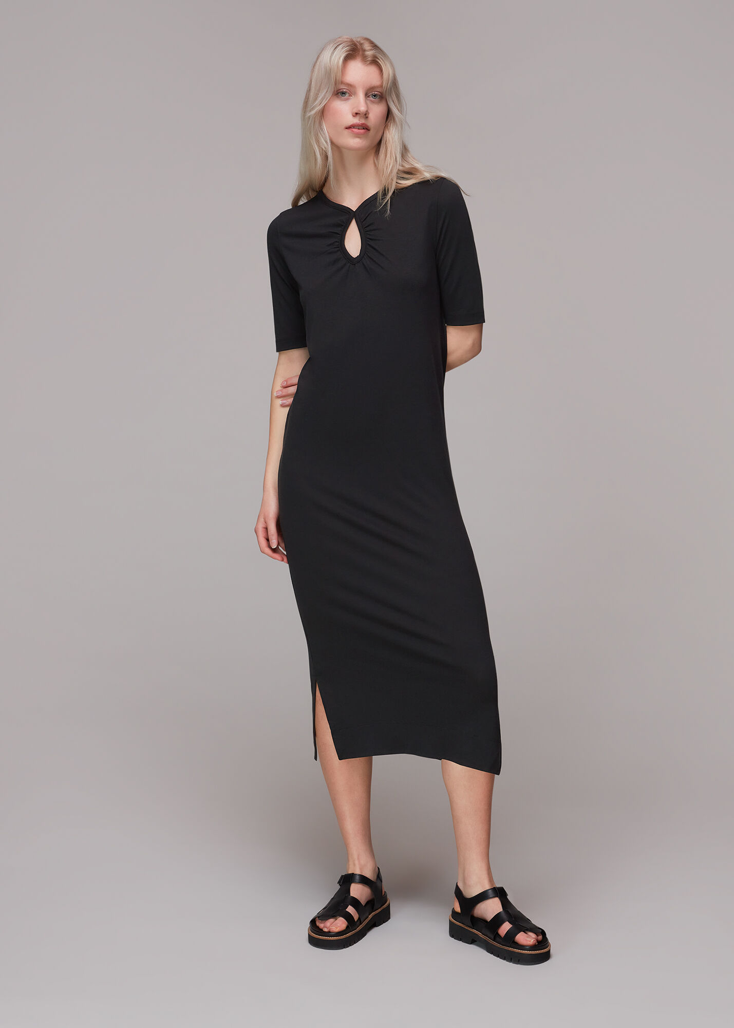 Keyhole midi sales dress