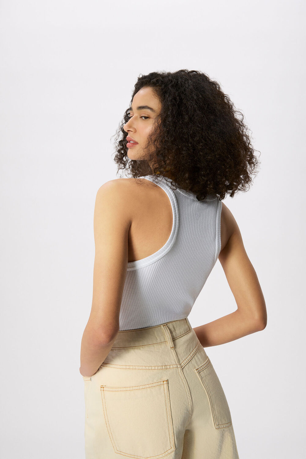 White Ultimate Ribbed Scoop Vest