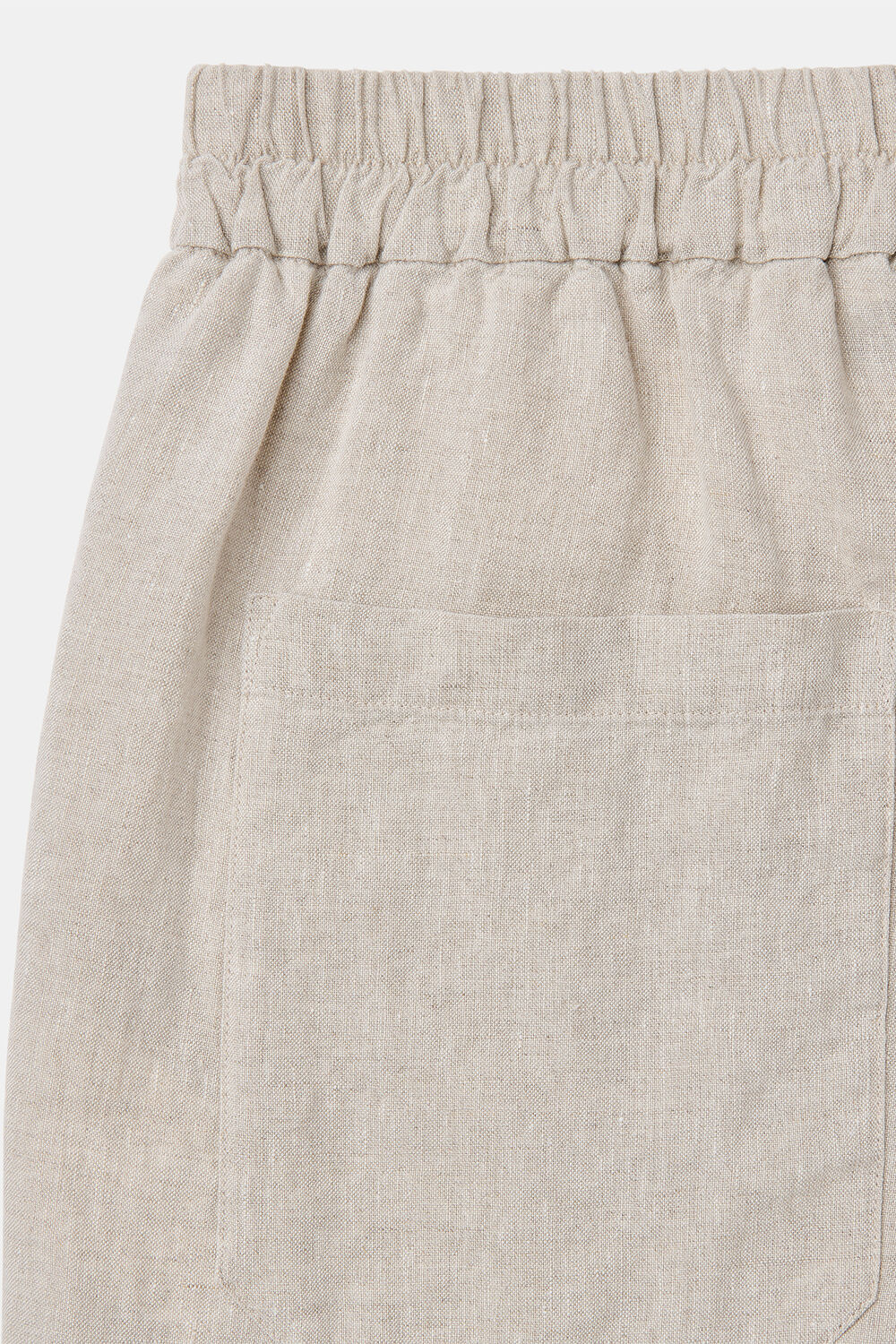 Oatmeal Petite Linen Barrel Trouser
