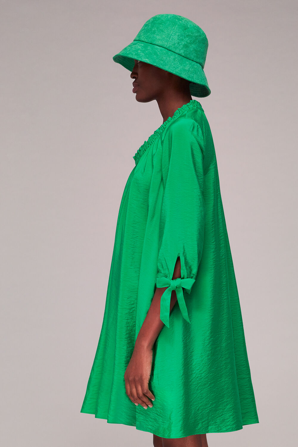 Lydia Gathered Trapeze Dress