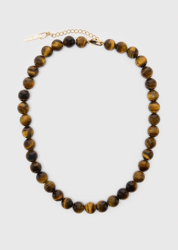 Brown Tiger Eye Beaded Necklace