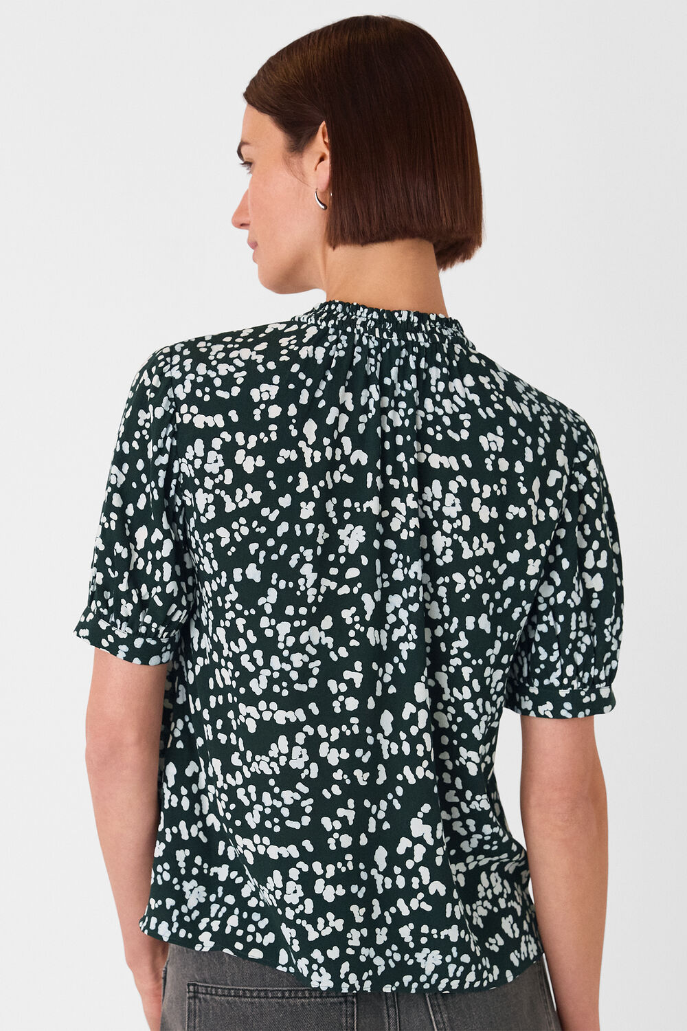 Animal Tie Neck Blouse