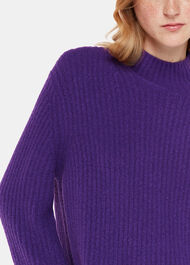 Wool Mix Rib Funnel Neck