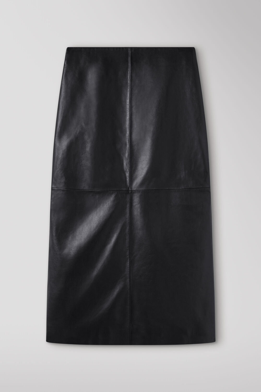 Pencil Leather Midi Skirt