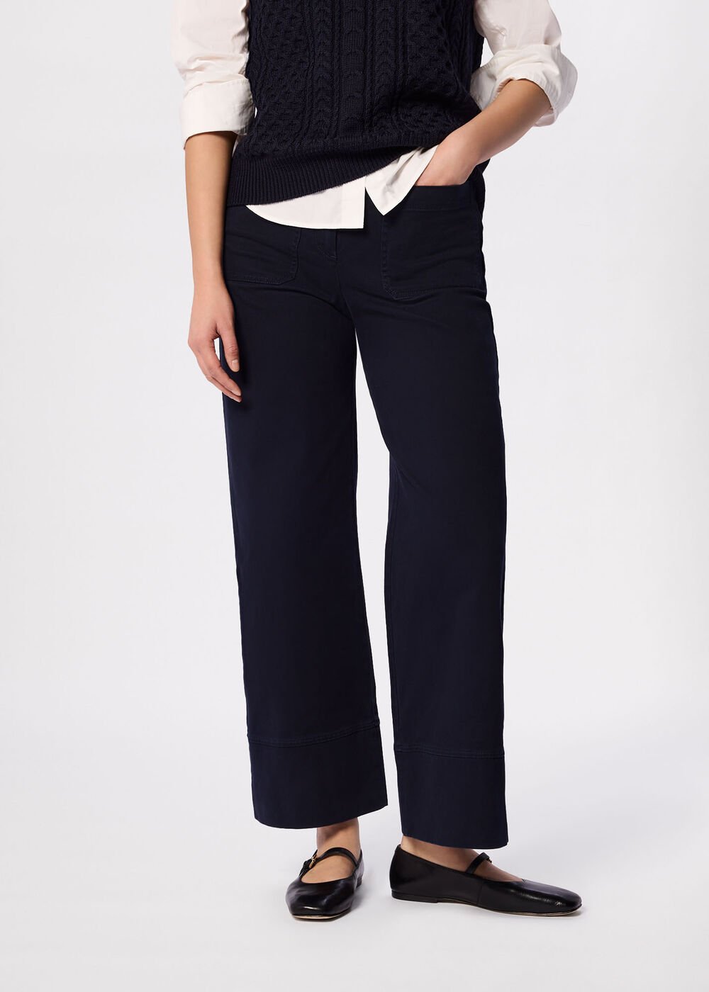 Wide Leg Casual Cotton Trouser