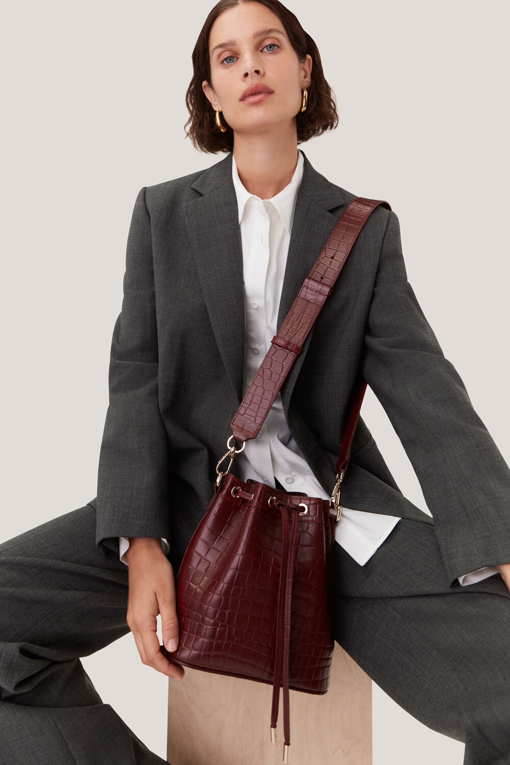 Grey Marl Natalie Wool Blend Blazer