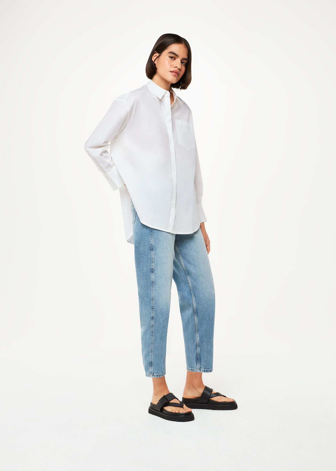 Oversized white clearance denim shirt