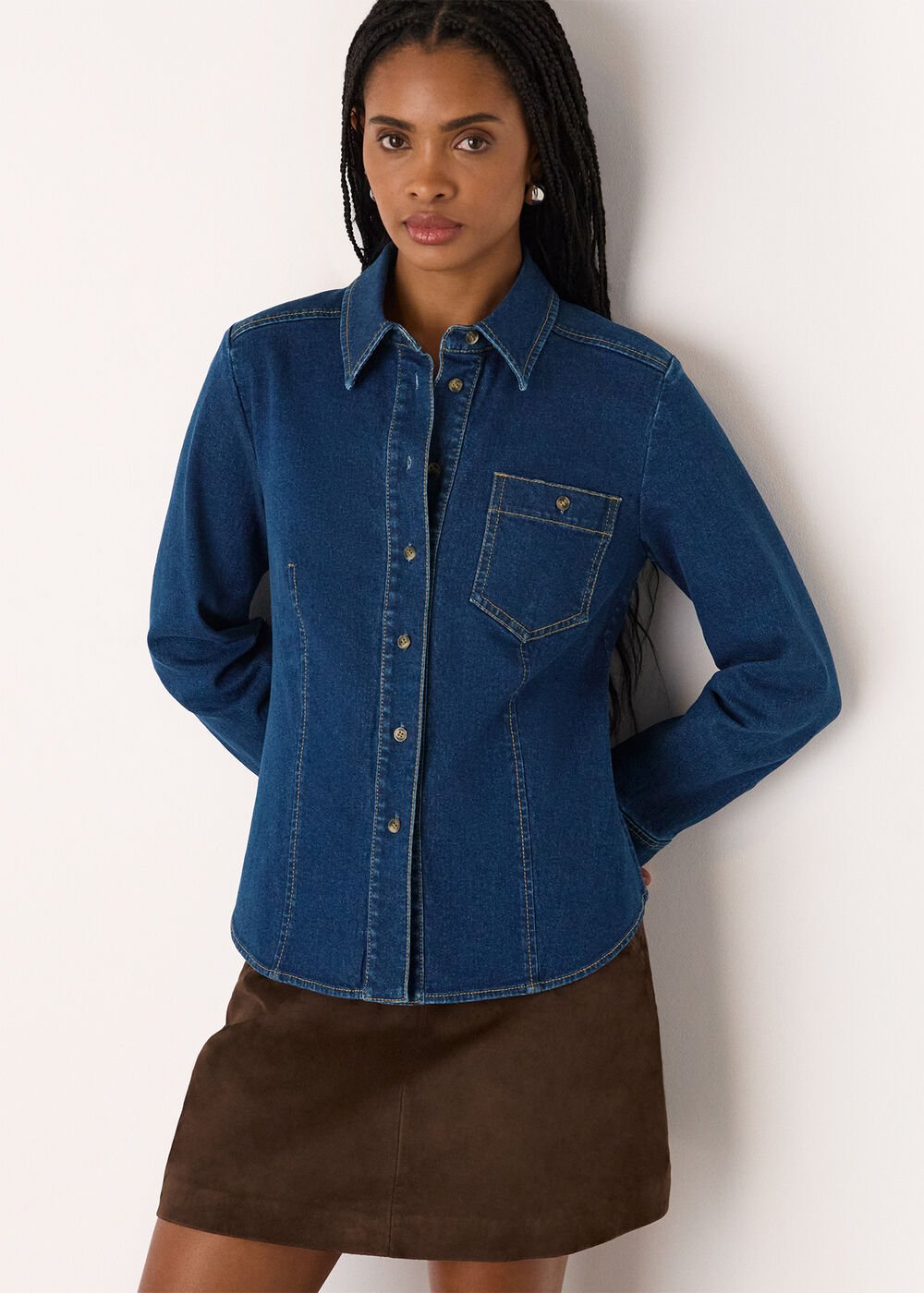 Stretch Cotton Collared Shirt