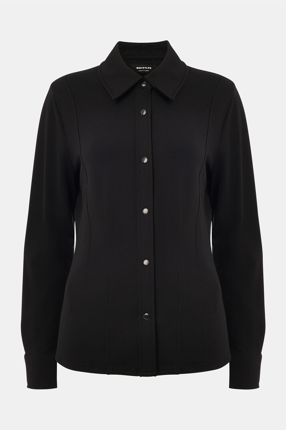 Black Seam Detail Ponte Shirt