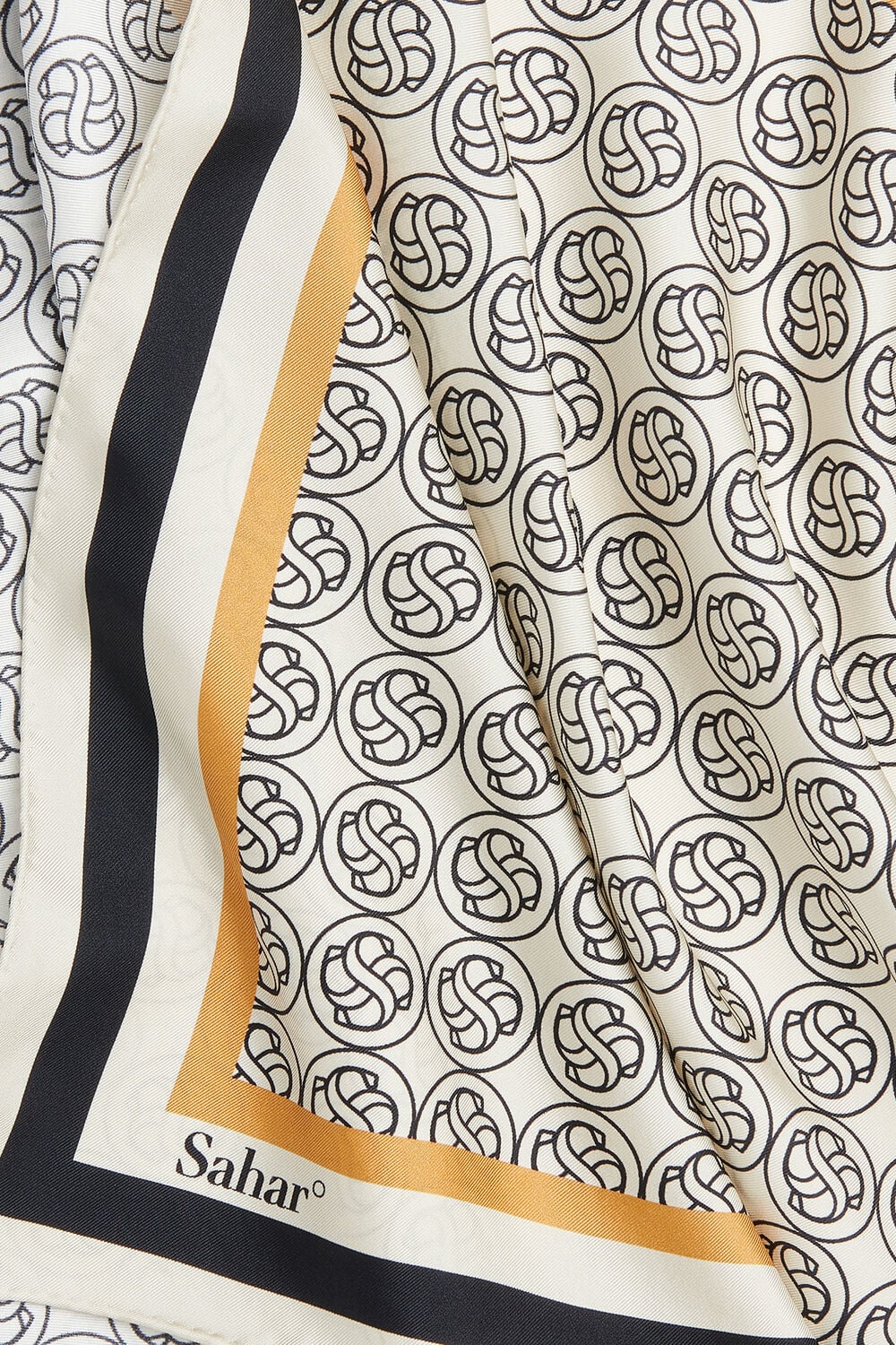 Sahar S Monogram Silk Scarf