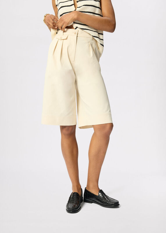 Neutral Cotton Bermuda Short
