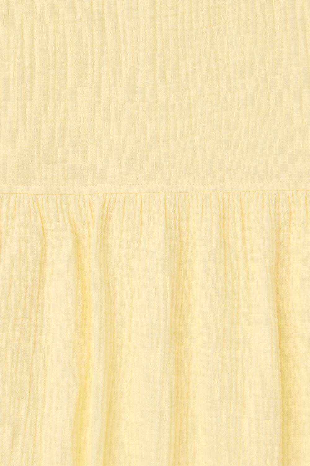 Yellow Textured Cotton Midi Dress