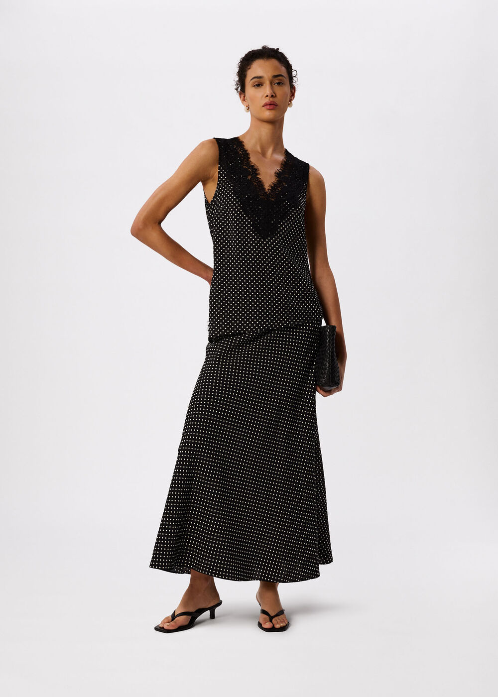 Mini Spot Lace Trim Top