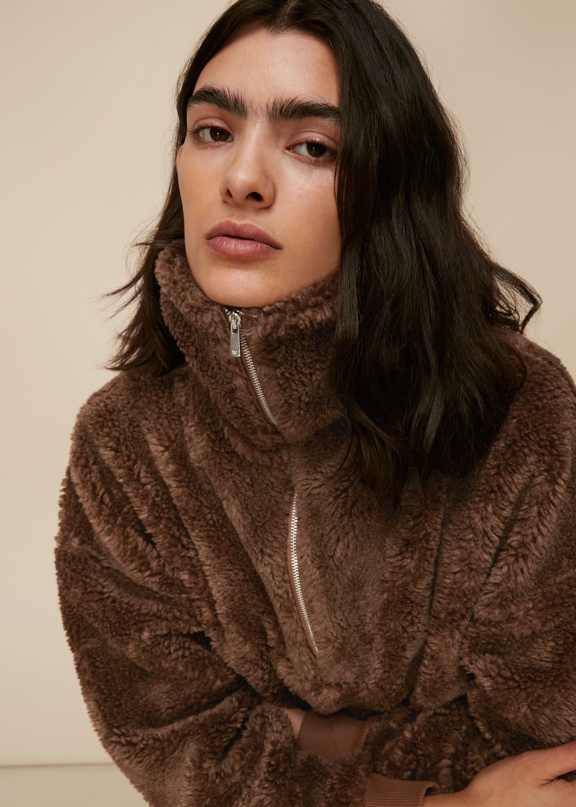 borg half zip sweatshirt