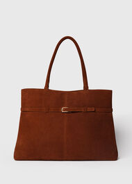 Noelle Suede Buckle Tote Bag