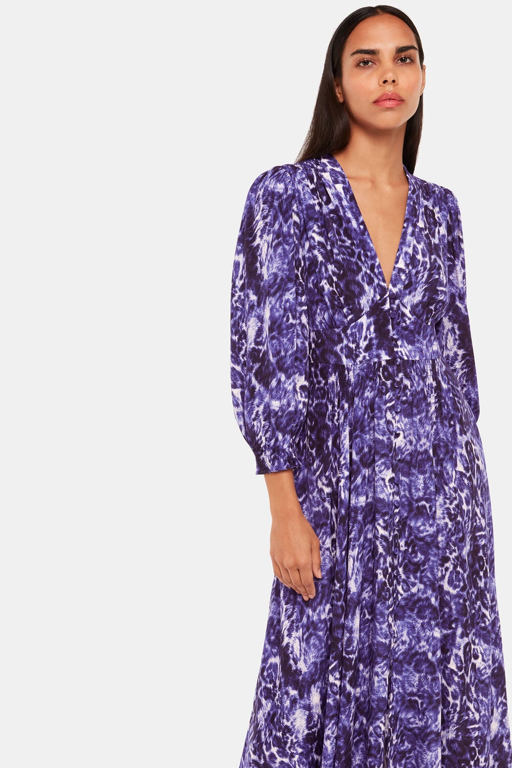 Glossy Leopard Midi Dress