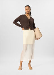 Organza Column Midi Skirt