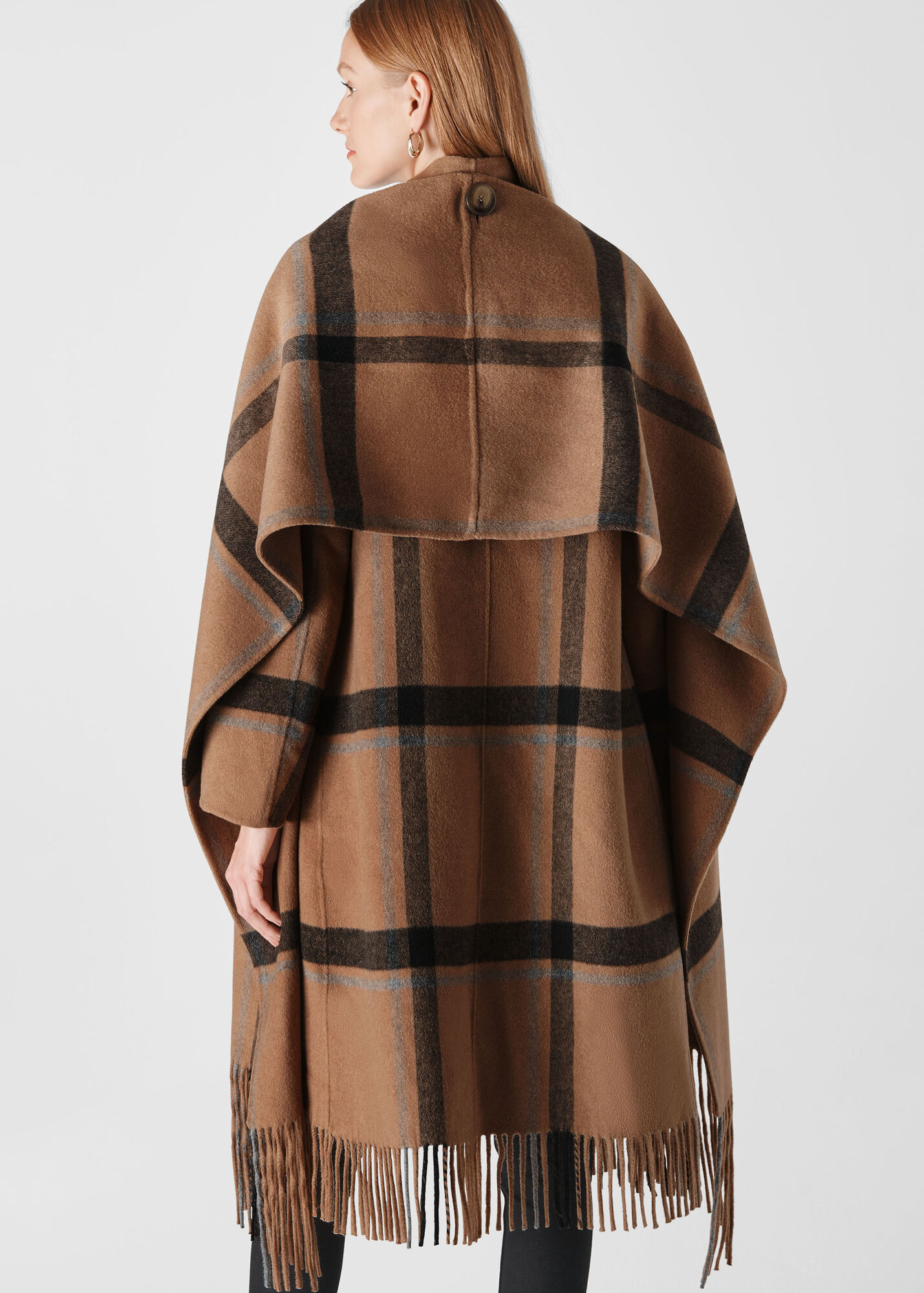 Multicolour Alexa Check Fringe Detail Coat WHISTLES